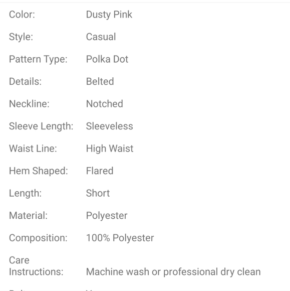 Polka dot Notch Neck Belted  Dress - Picture 5 of 10